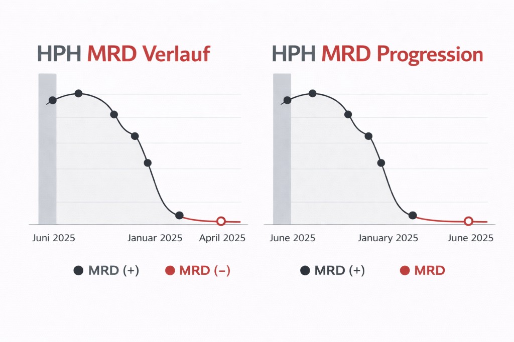 Clinician reviewing ctDNA MRD test results